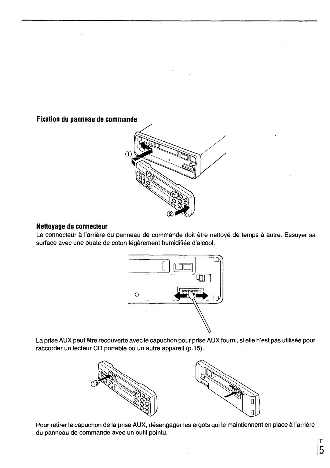 Aiwa CT-X417 manual Fixation du panm?aude commande Nettoyagedu connecter 