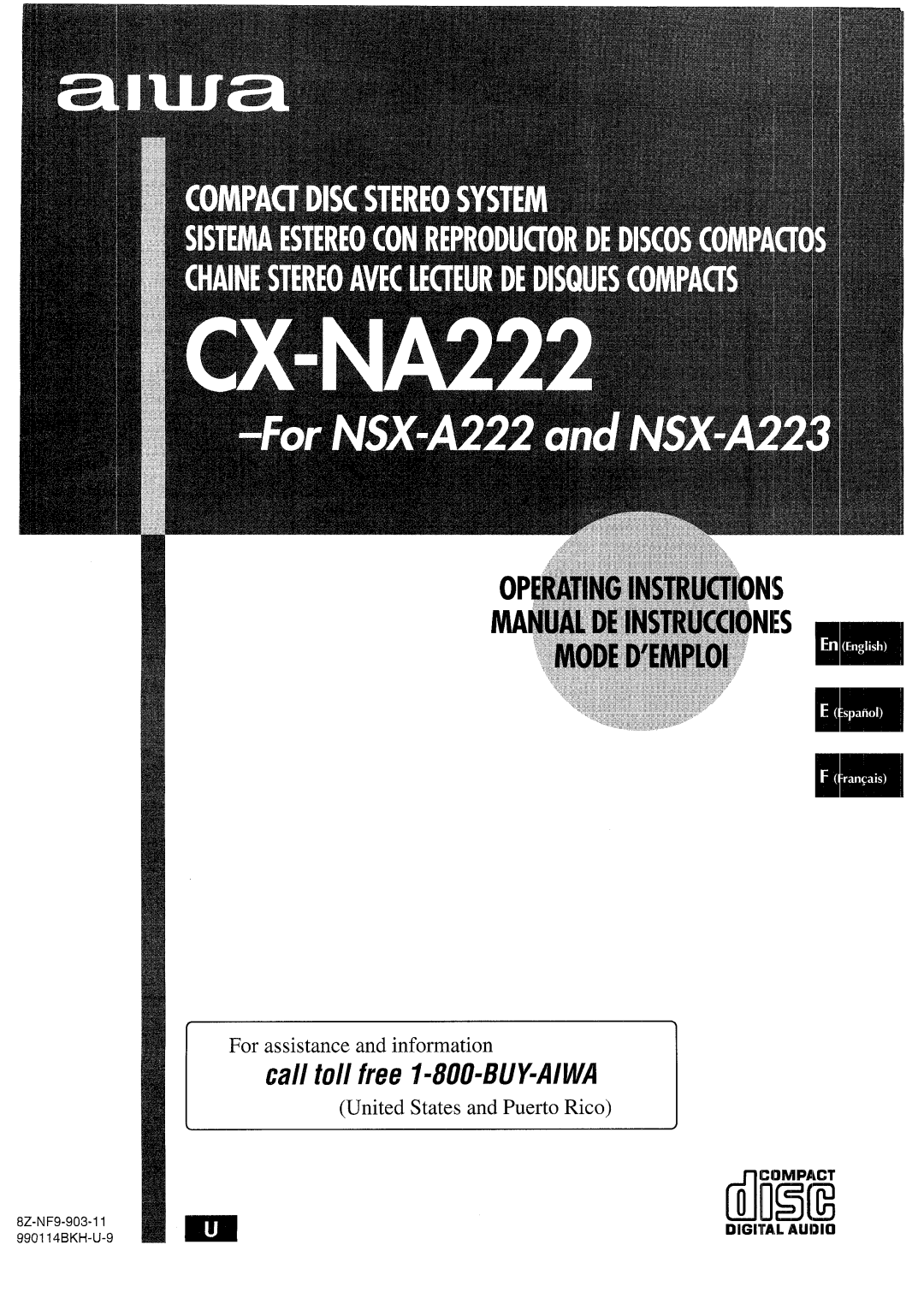 Aiwa CX-NA222 manual IilI!i3E 