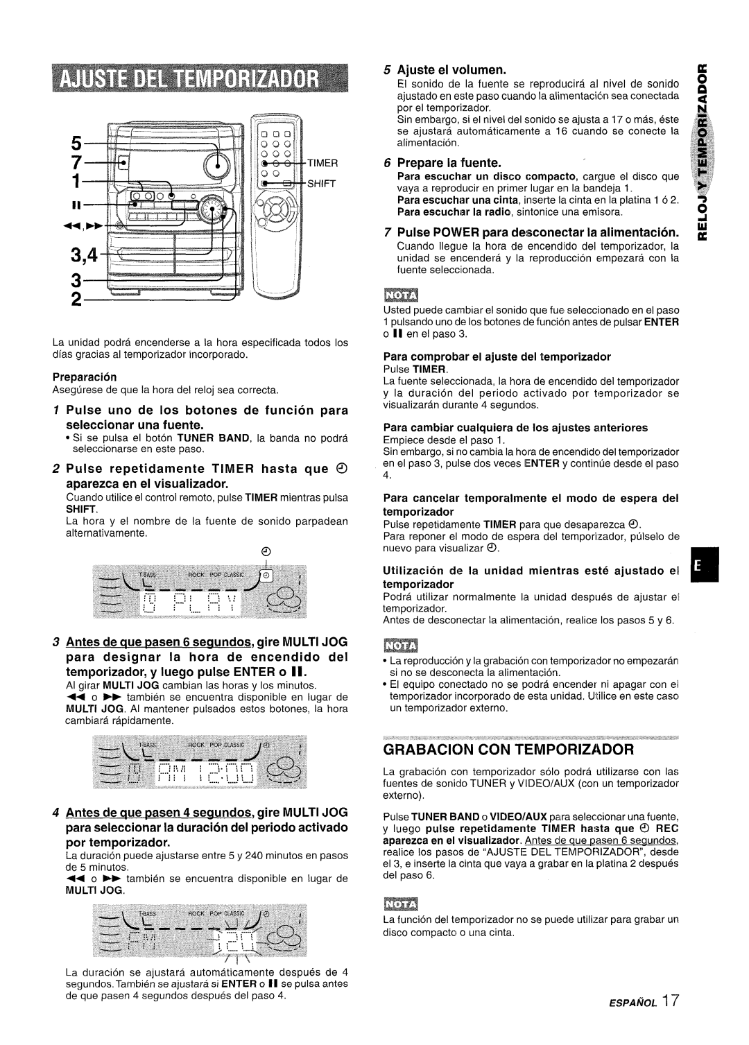 Aiwa CX-NA222 manual Ajuste el volumen, La fuente, Pulse Power para desconectar La alimentacion 