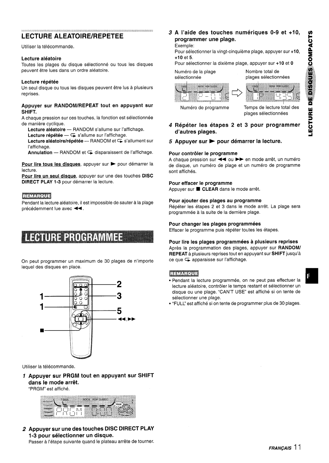 Aiwa CX-NA222 manual Pour changer Ies plages programmers 