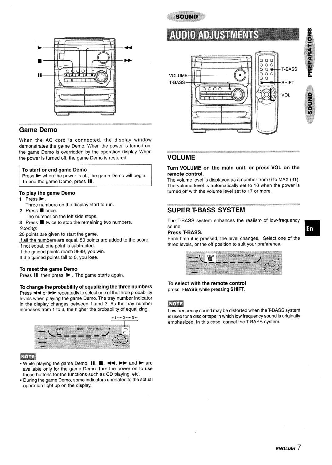 Aiwa CX-NA222 manual Volume, Super T-BASS System 