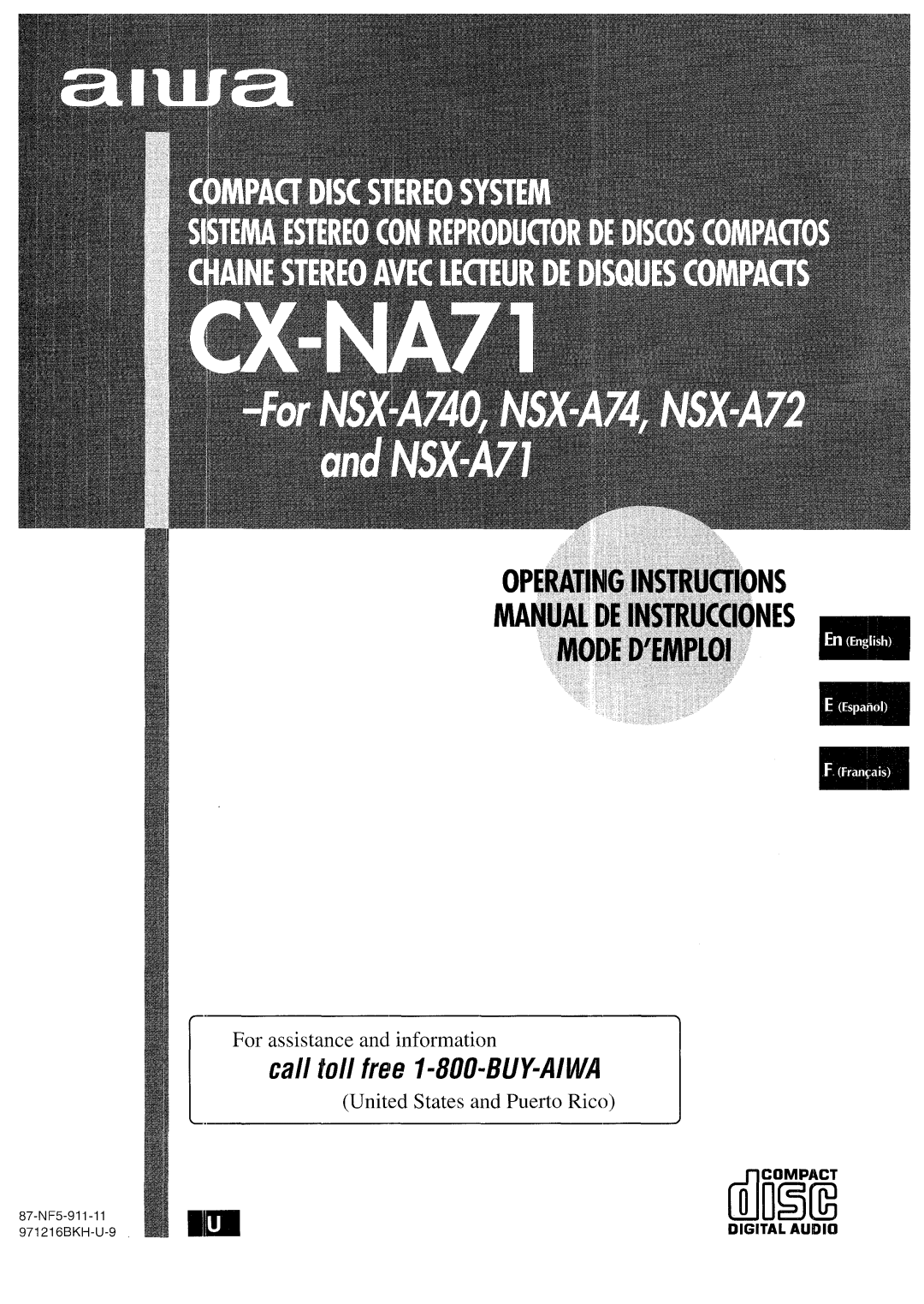 Aiwa CX-NA71 manual DliIEii 