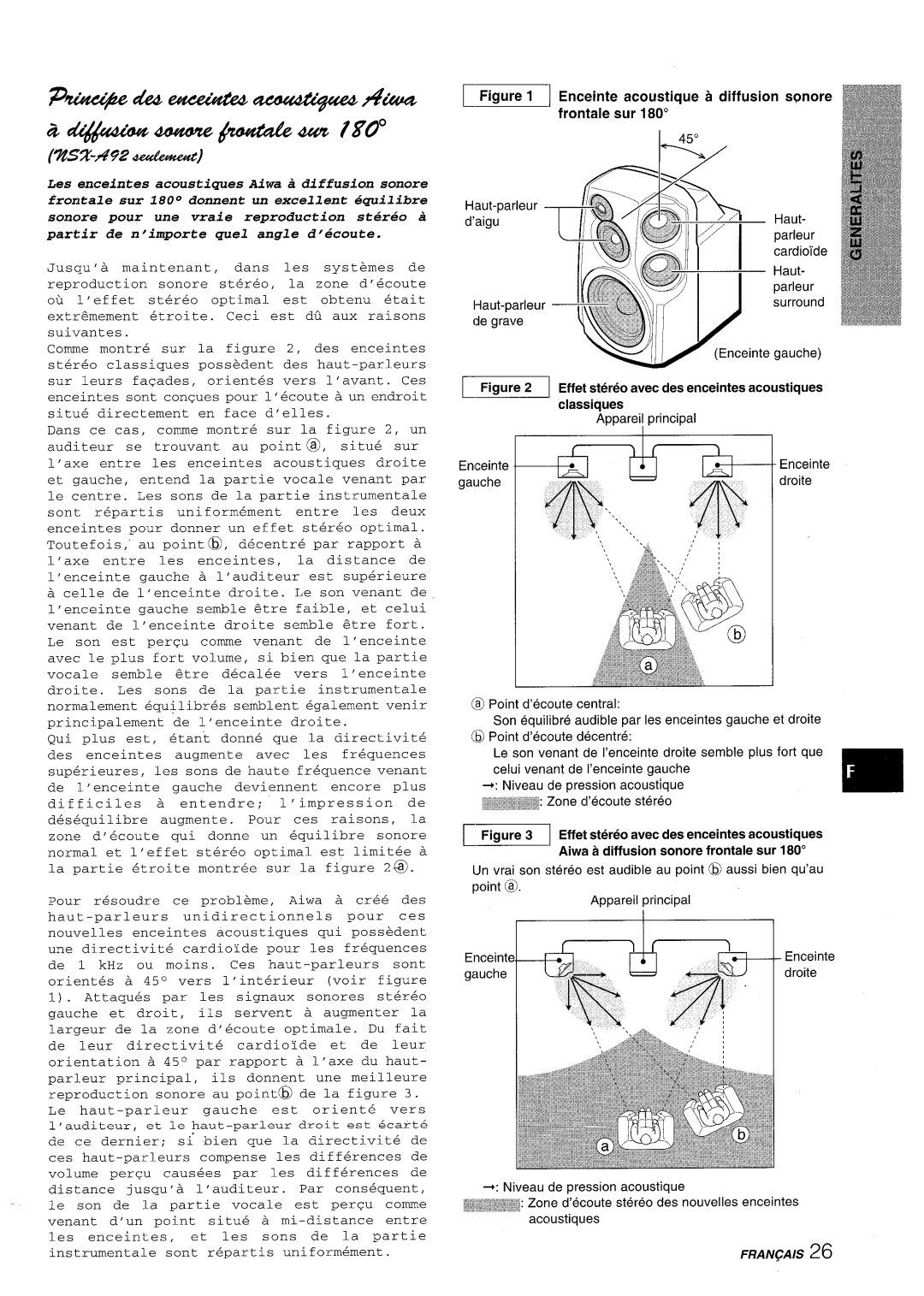 Aiwa CX-NA92 manual ?%S%452 ~, LFigurel Enc~nte acoustique adiffu~on sOnore frontale sur 