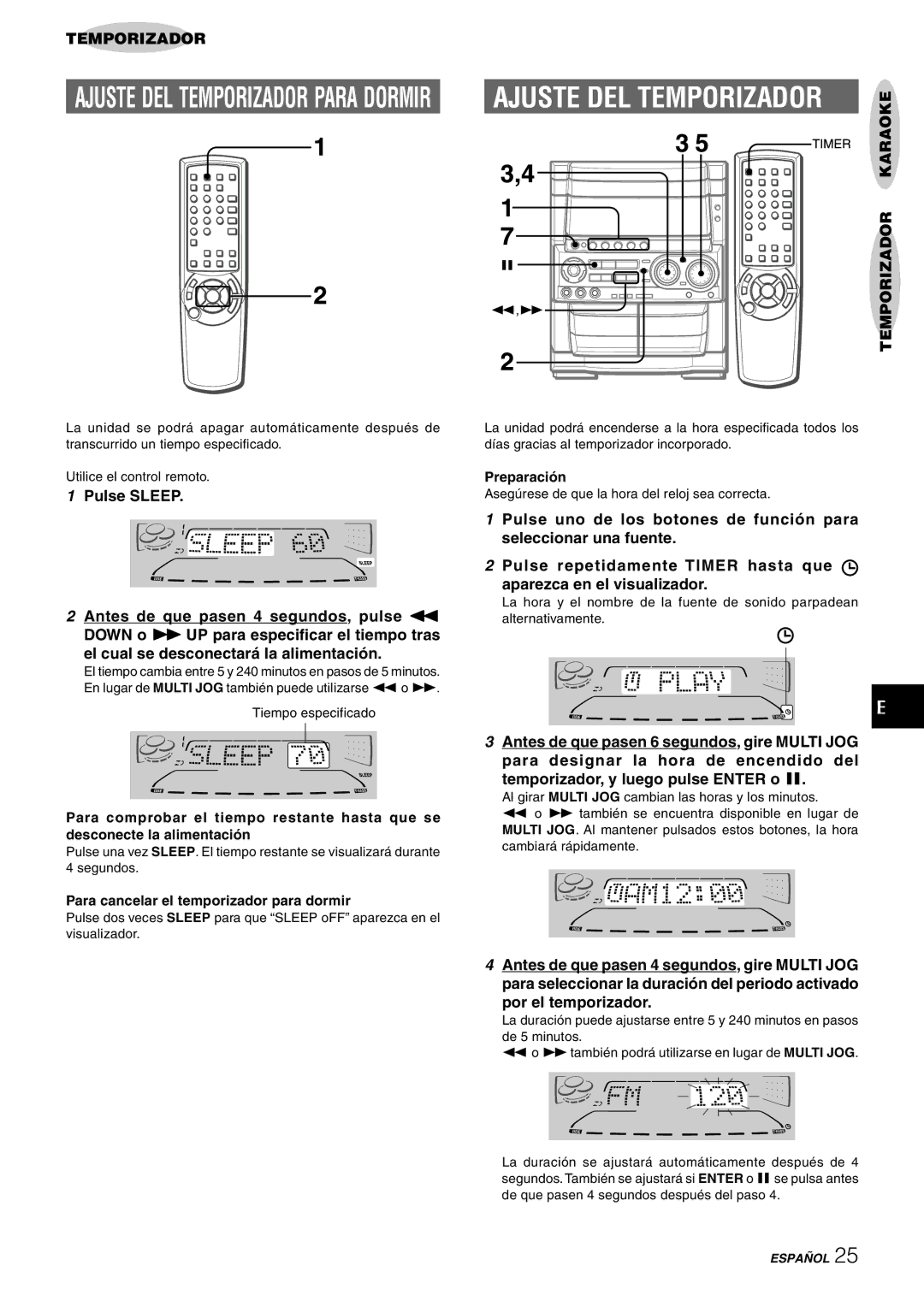 Aiwa CX-NHMT75 manual Por el temporizador, Para cancelar el temporizador para dormir 