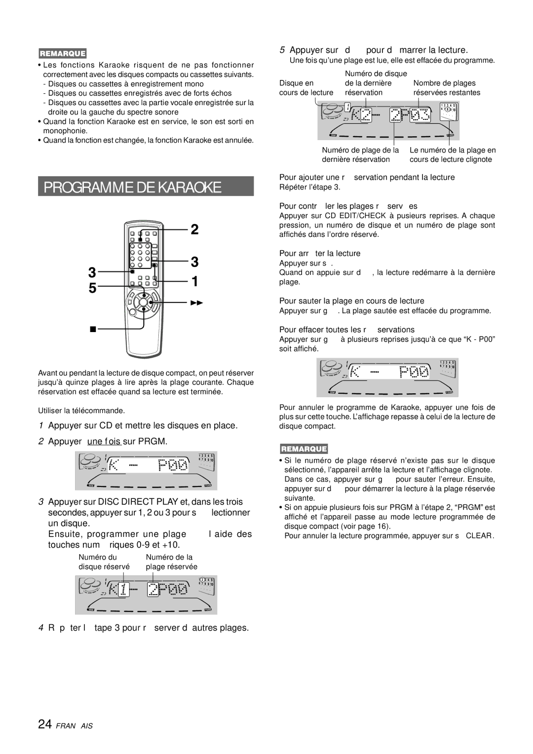 Aiwa CX-NHMT75 manual Programme DE Karaoke 