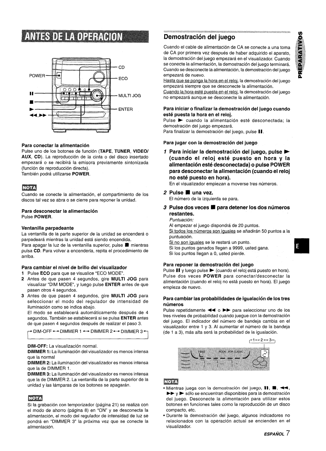 Aiwa NSX-MT241, CX-NMT240 manual Pulse una vez, Pulse dos veces para detener Ios dos numeros restantes 