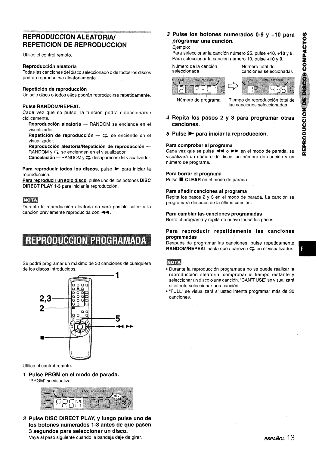 Aiwa NSX-MT241, CX-NMT240 manual Pulse Prgm en el modo de parada 