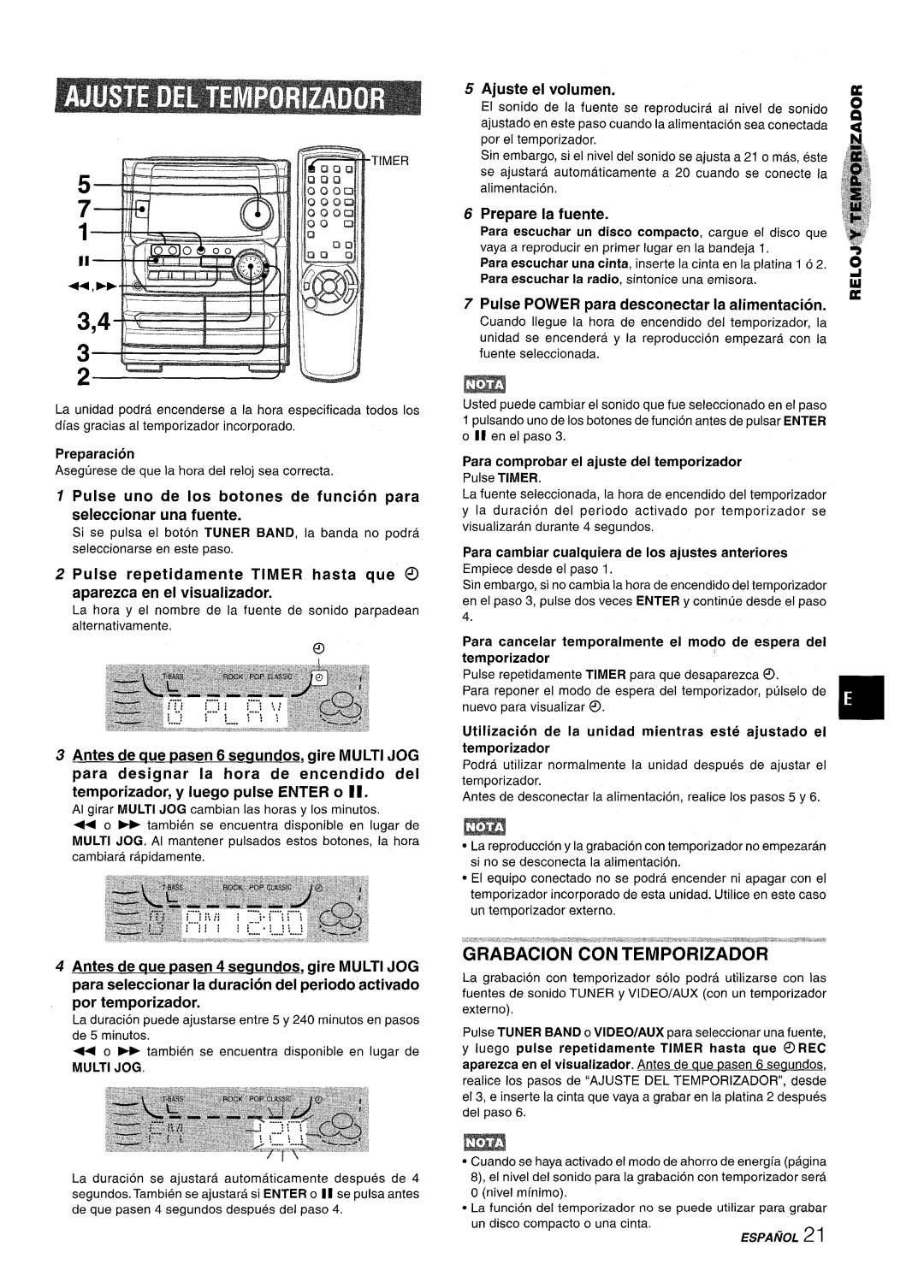 Aiwa NSX-MT241, CX-NMT240 manual Ajuste el volumen, Prepare la fuente, Pulse Power para desconectar la alimentacion 