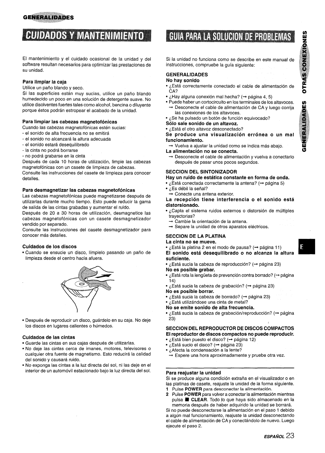 Aiwa NSX-MT241, CX-NMT240 manual Seccion DEL Sintonizador, Seccion DE LA Platina 