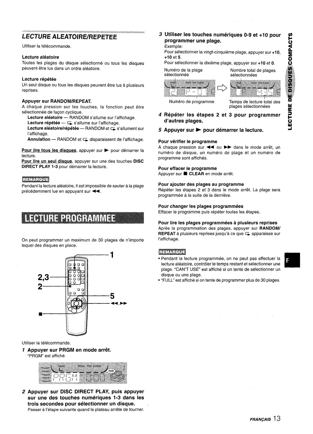 Aiwa NSX-MT241, CX-NMT240 manual Appuyer sur Prgm en mode arri$t 