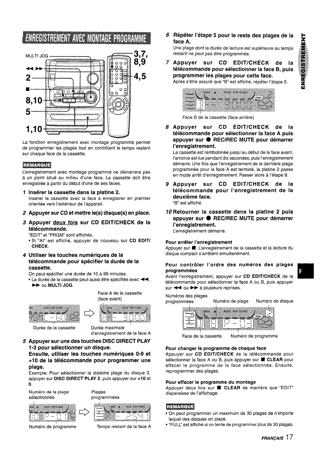 Aiwa NSX-MT241, CX-NMT240 manual Cd Edit/Check 