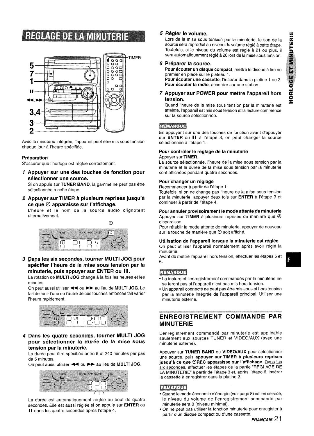 Aiwa NSX-MT241 Regler Ie volume, Preparer La source $‘g..,J ~%%, Appuyer Sur Power pour mettre I’appareil hors Tension 