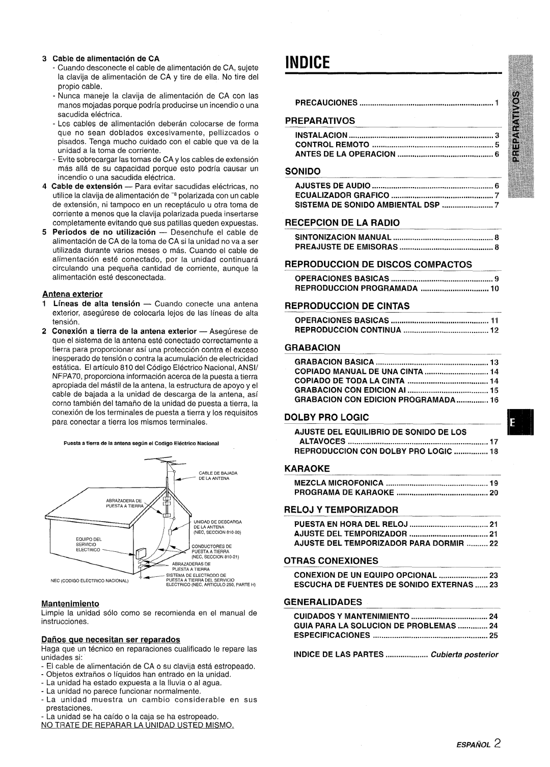 Aiwa CX-NMT50 manual Indice 