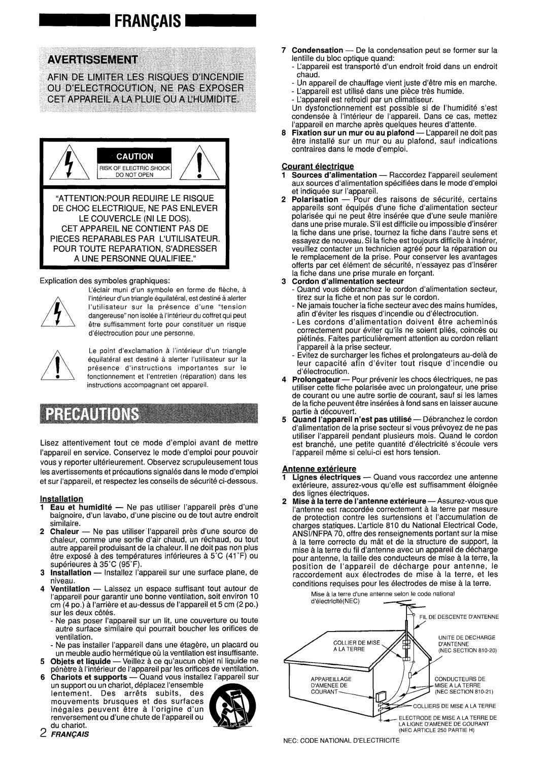 Aiwa CX-ZL10 manual ~ F,Ldedescentedantenne 