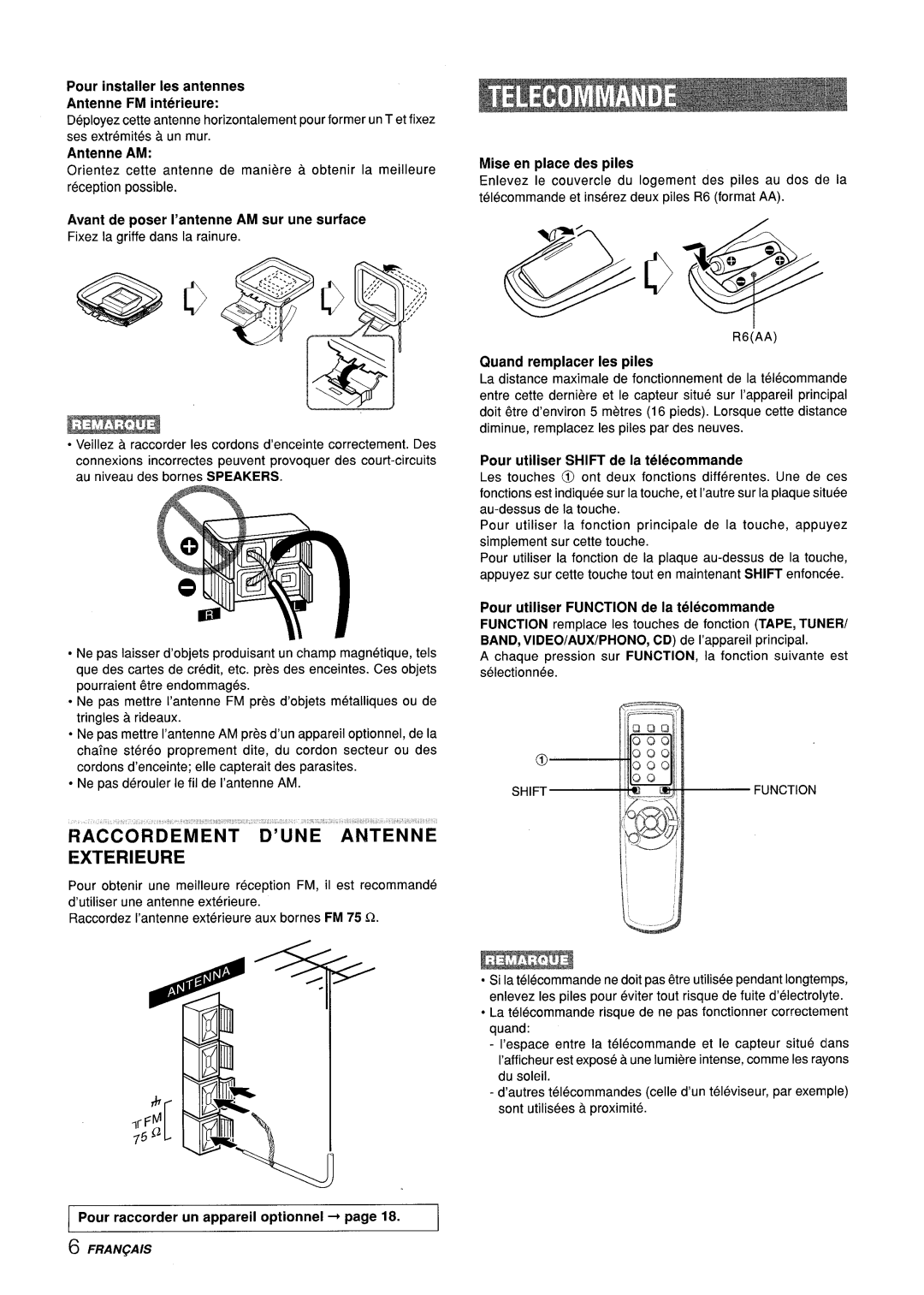 Aiwa CX-ZL10 manual Exterieure, Quand remplacer Ies piles, Function 