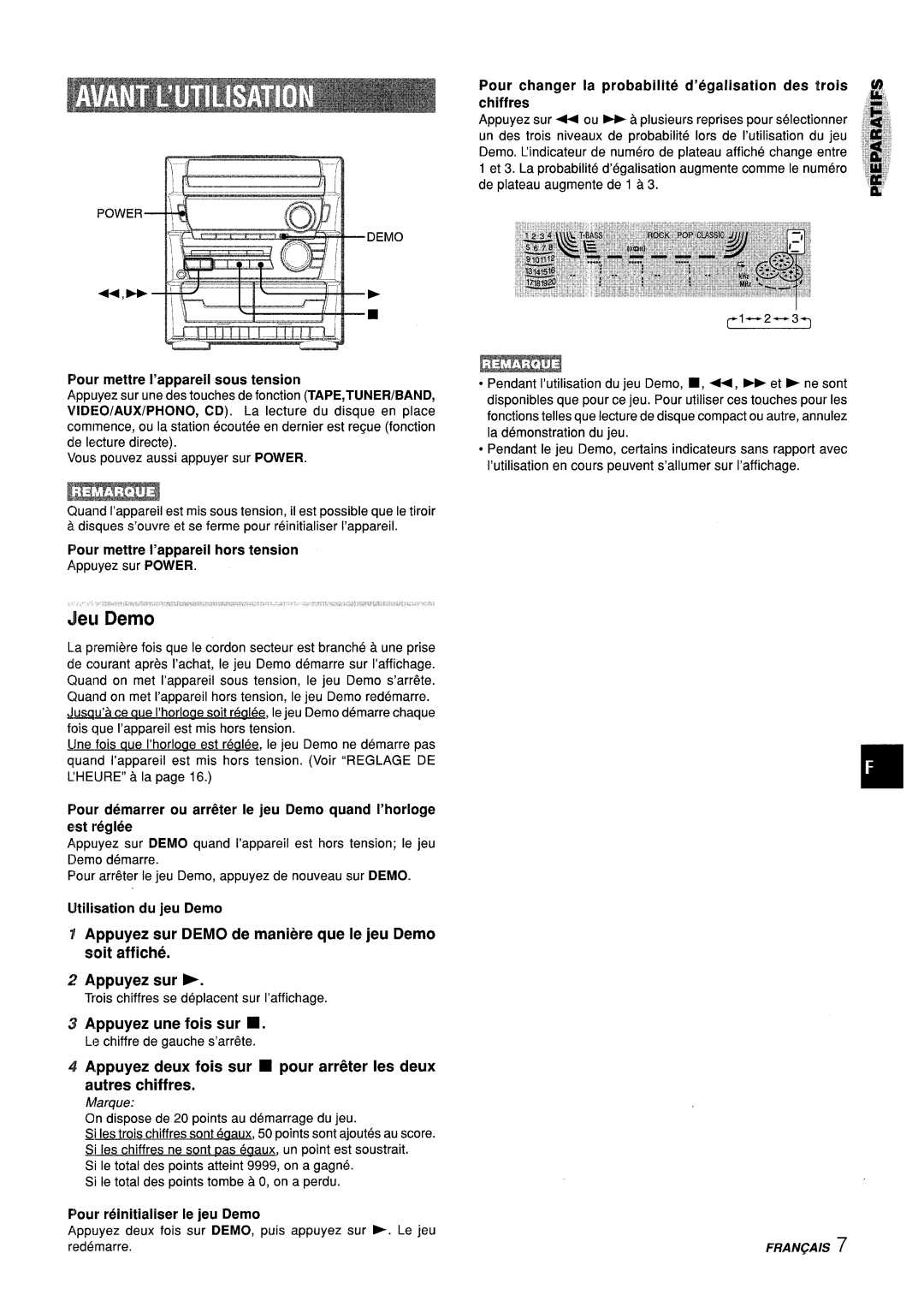 Aiwa CX-ZL10 manual Appuyez une fois sur, Appuyez deux fois sur pour arr6ter Ies deux autres chiffres 