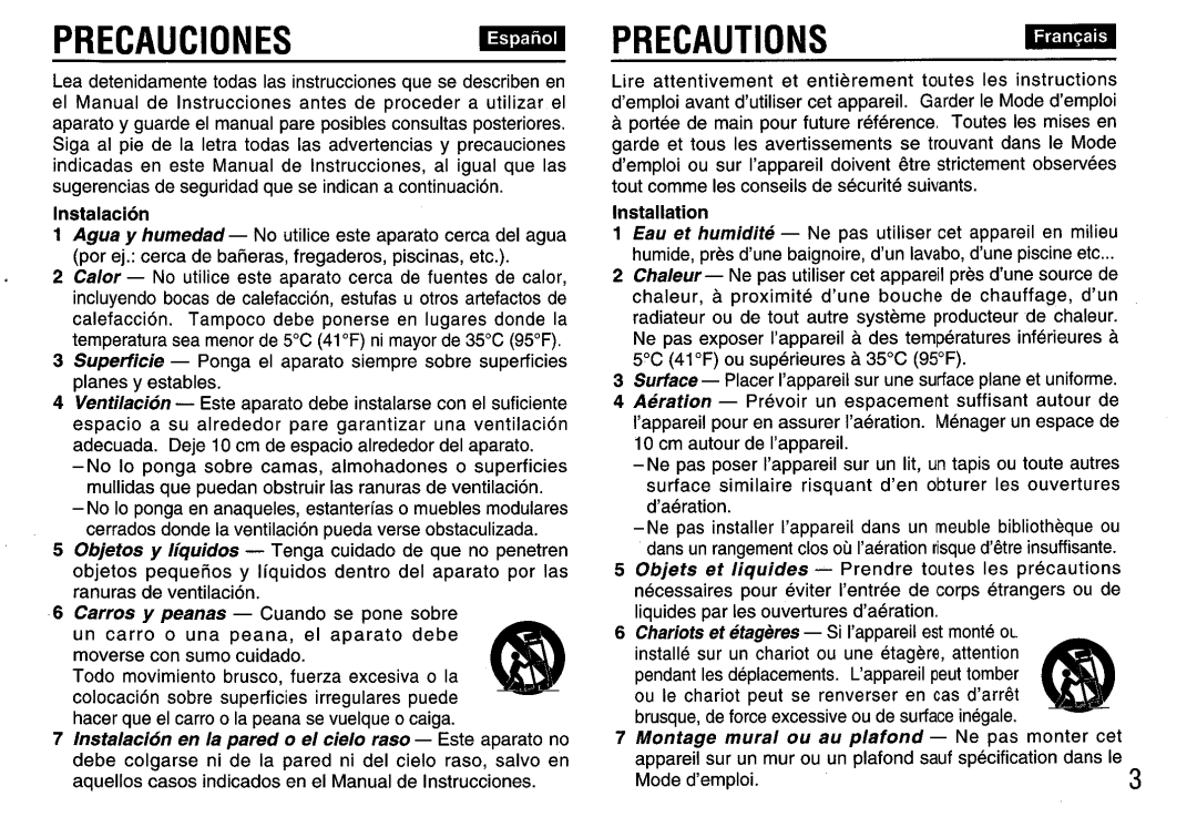 Aiwa FR-A308U manual Precauciones 