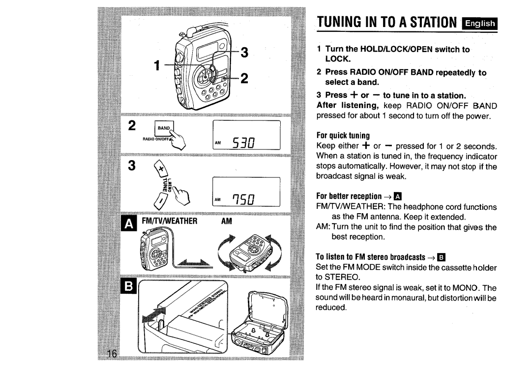 Aiwa HS-SP570 manual Tuning Into a Station 