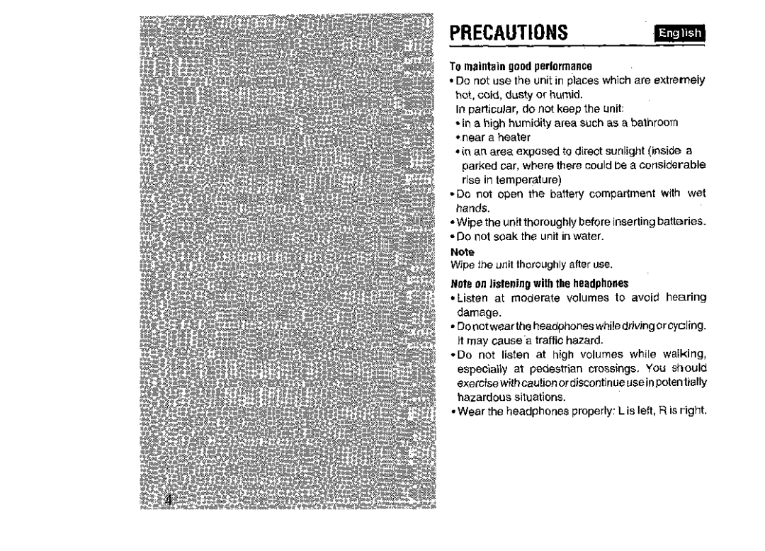 Aiwa HS-SP570 manual PRECAUTIONSm 