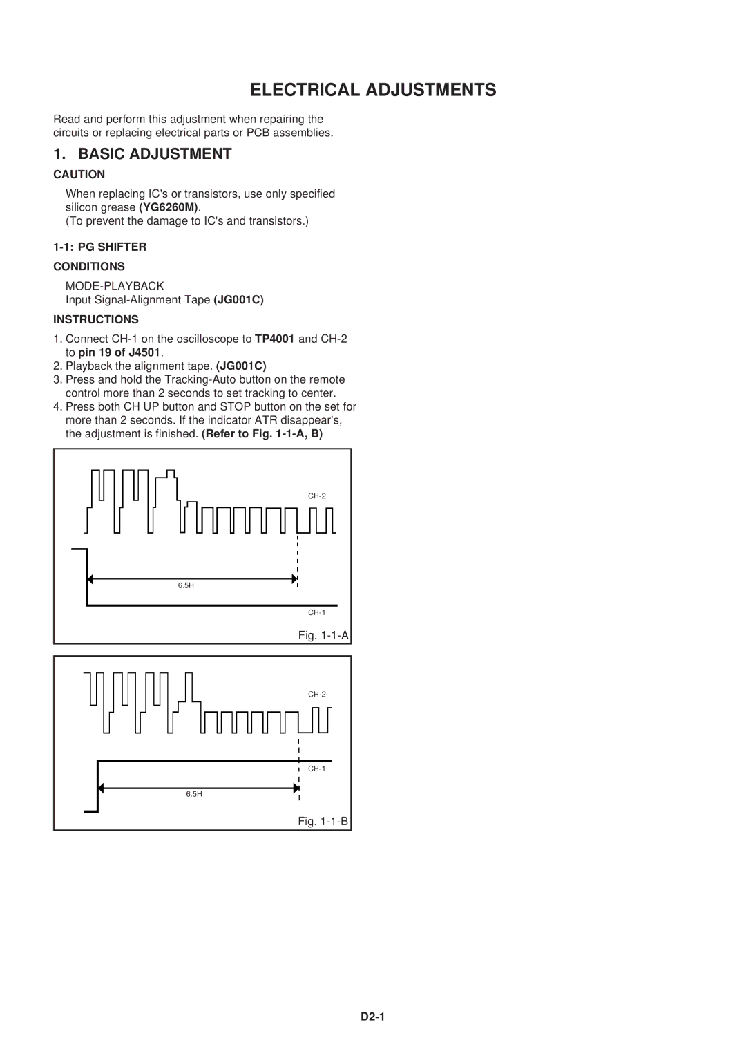 Aiwa HV-FX5100 service manual Electrical Adjustments, Basic Adjustment, Mode-Playback, D2-1 