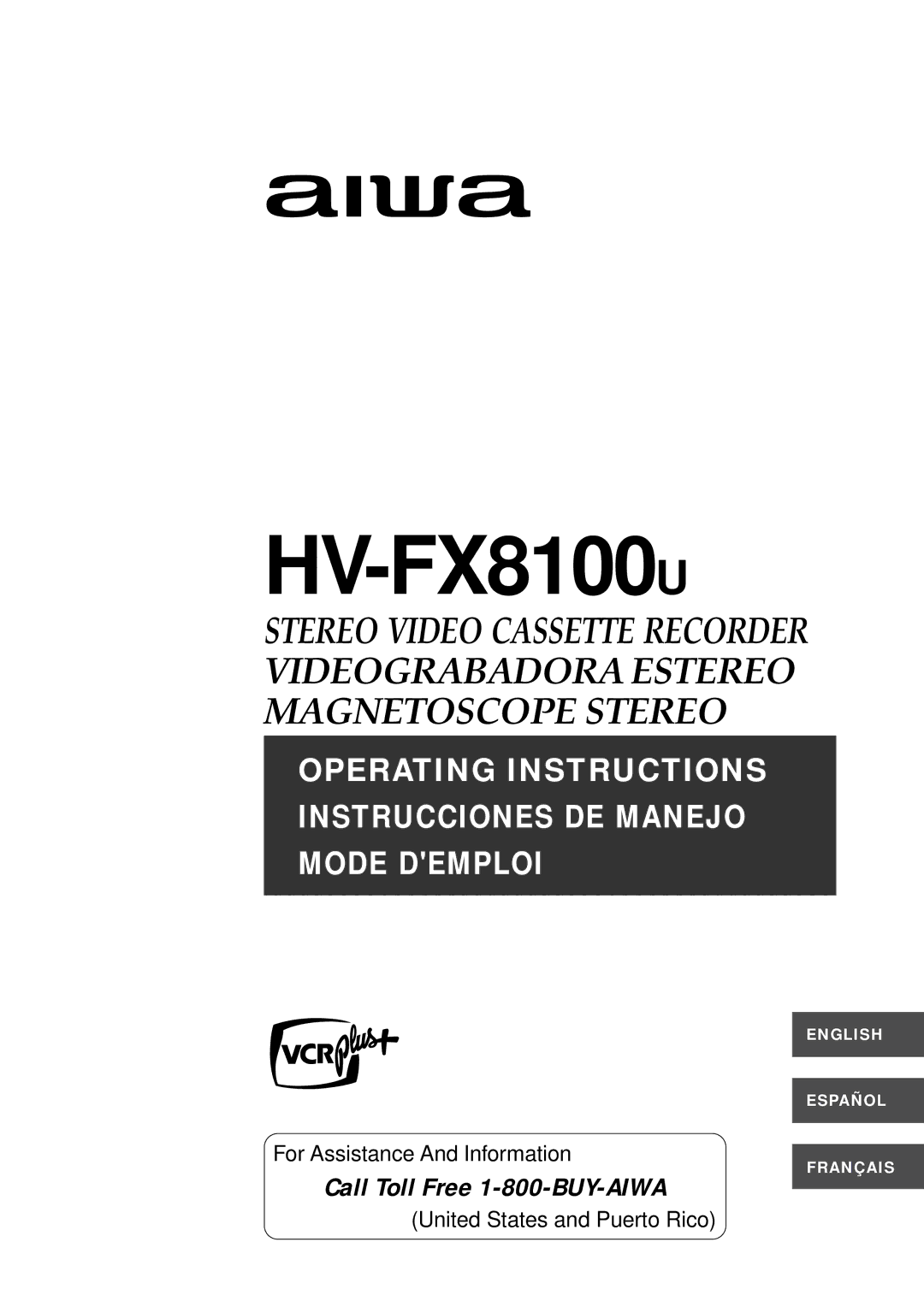 Aiwa HV-FX8100U operating instructions 