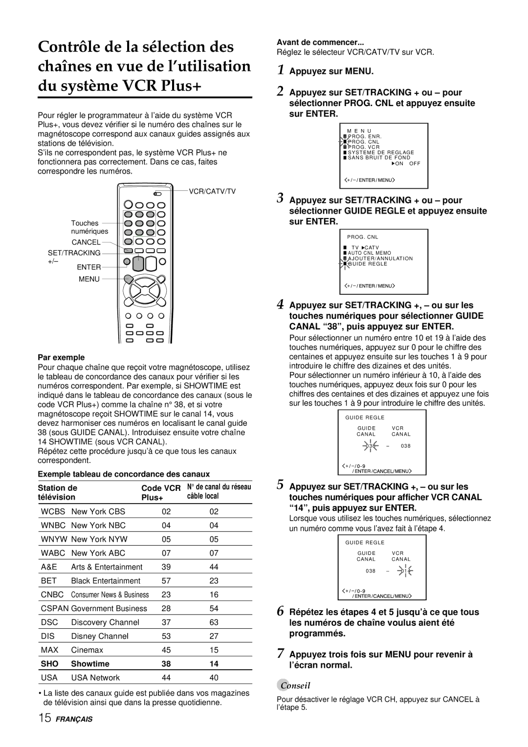 Aiwa HV-FX8100U operating instructions Par exemple, Té lé vision Plus+ 