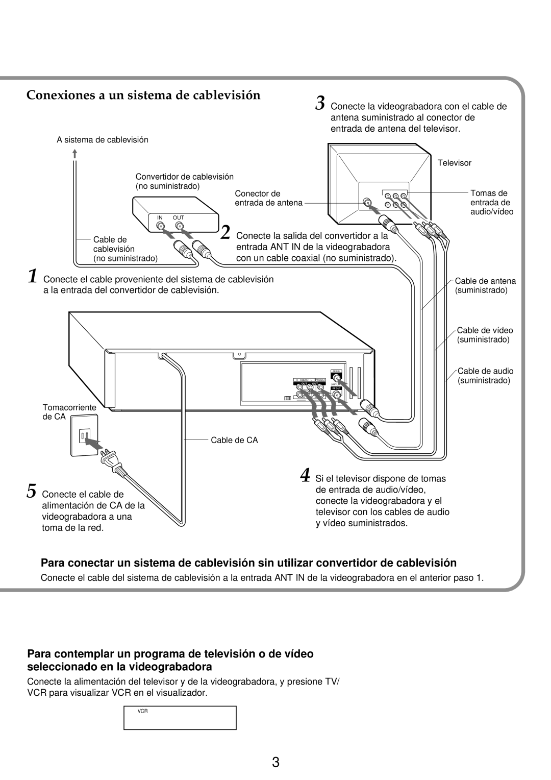 Aiwa HV-FX9000U operating instructions Conexiones a un sistema de cablevisión, Conecte la salida del convertidor a la 