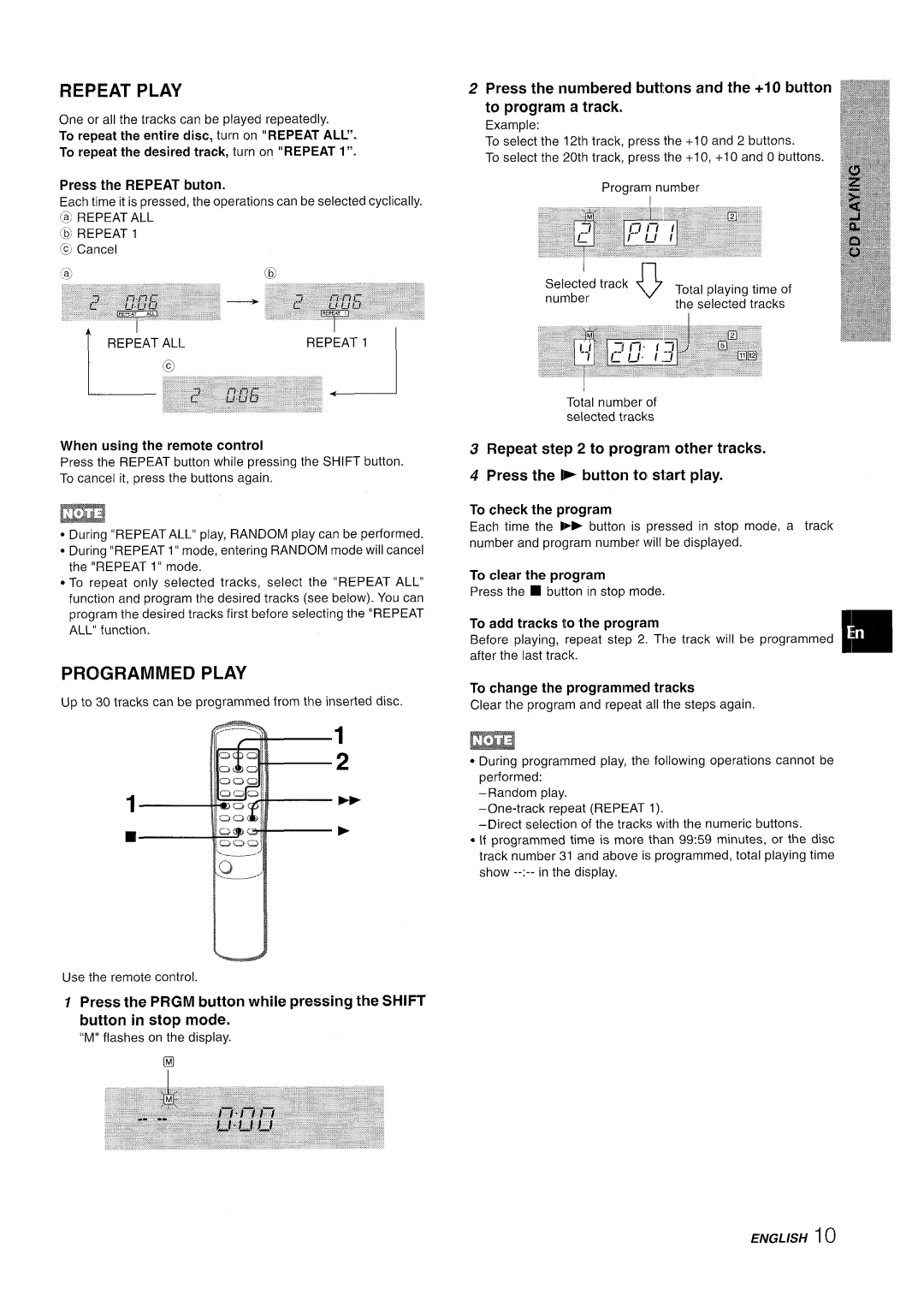 Aiwa LCX-350 manual Repeat Play, Programmed Play 