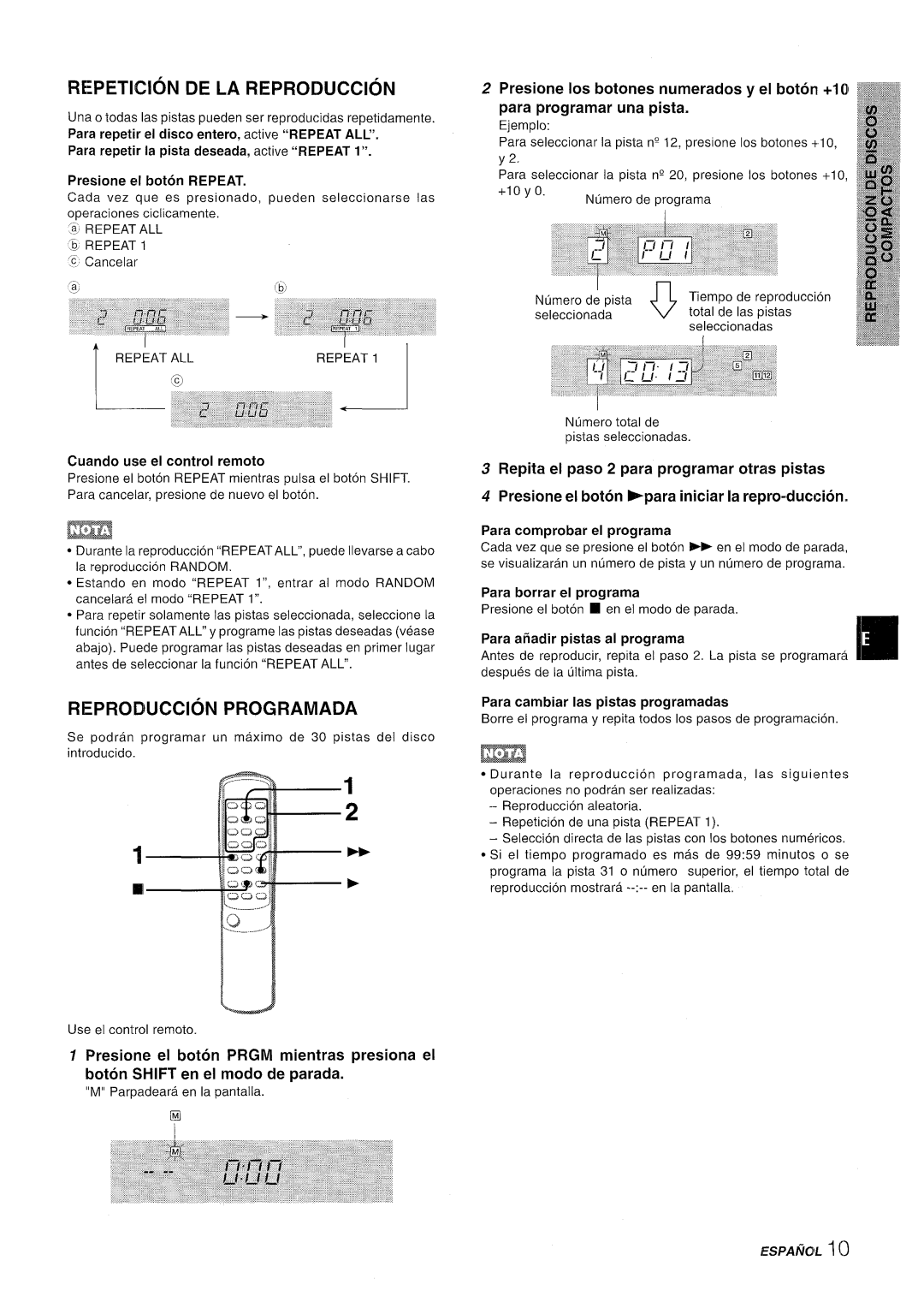 Aiwa LCX-350 manual Repeticion DE LA Reproduction, Reproduction Programada 