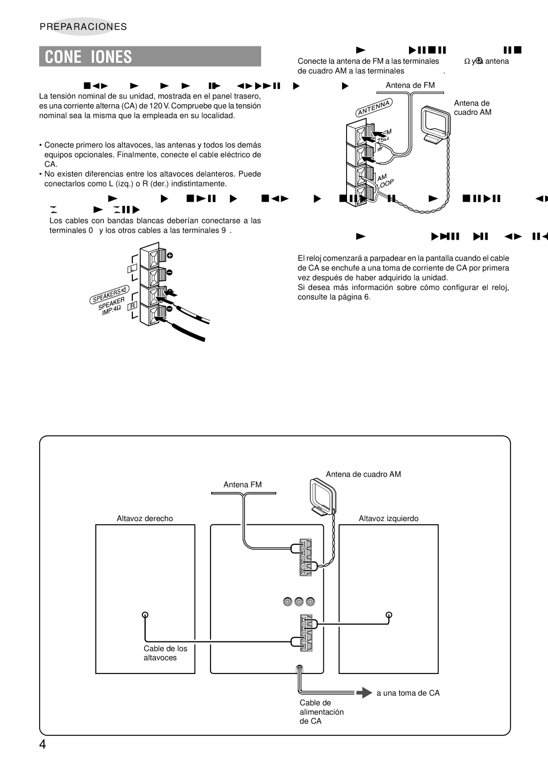 Aiwa LCX-357 Conexiones, Conecte los cables de los altavoces a la unidad Principal, Conecte las antenas que se suministran 