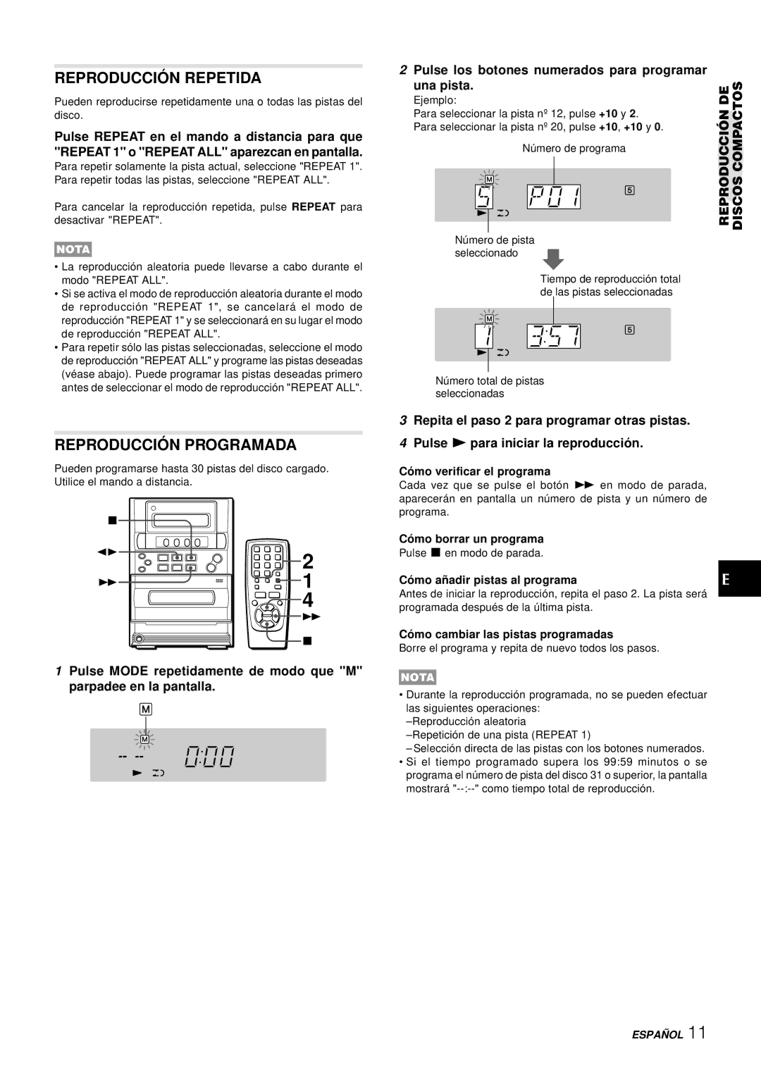 Aiwa LCX-357 manual Reproducció N Repetida, Reproducció N Programada 