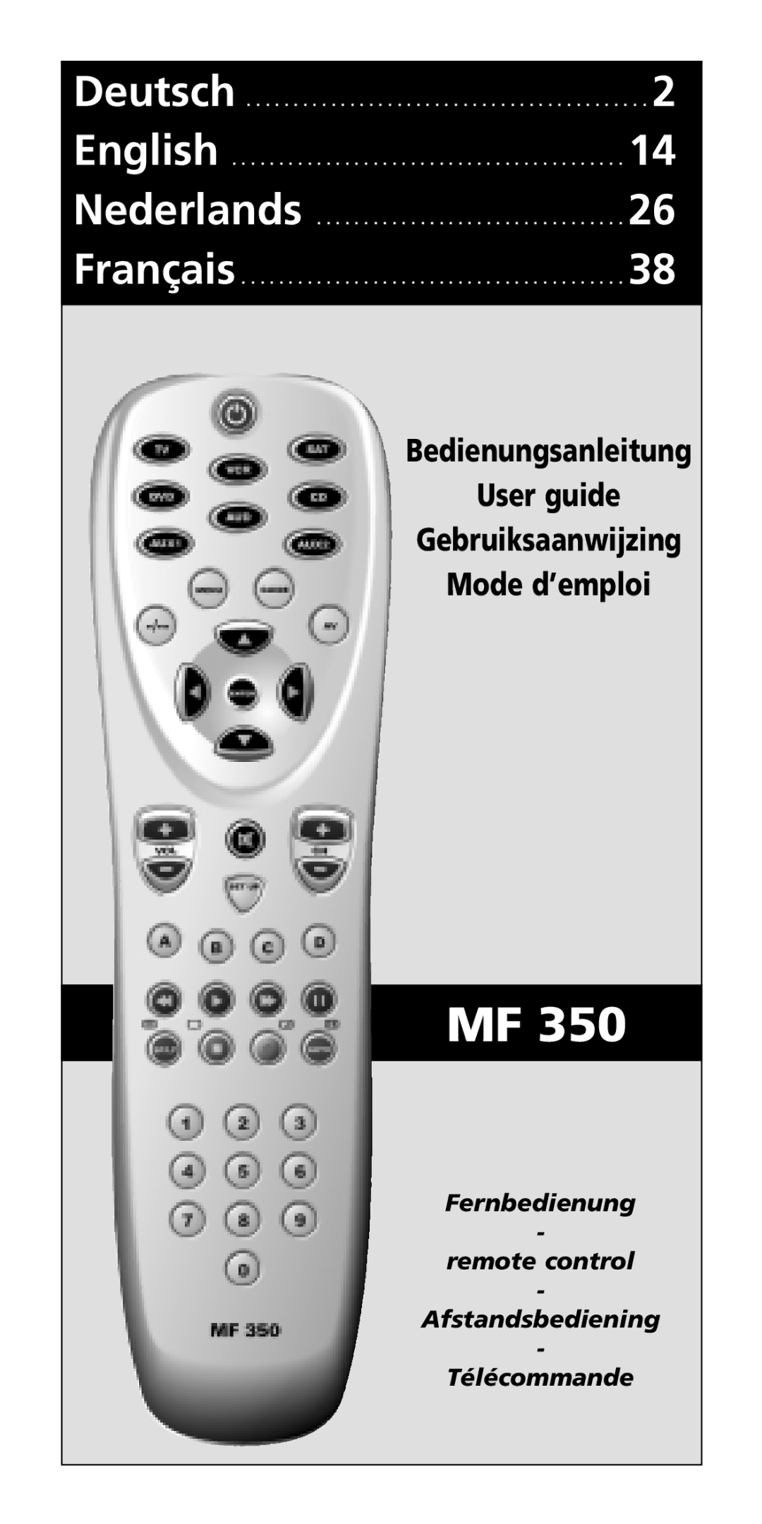 Aiwa MF-350 manual Fernbedienung Remote control Afstandsbediening Télécommande 