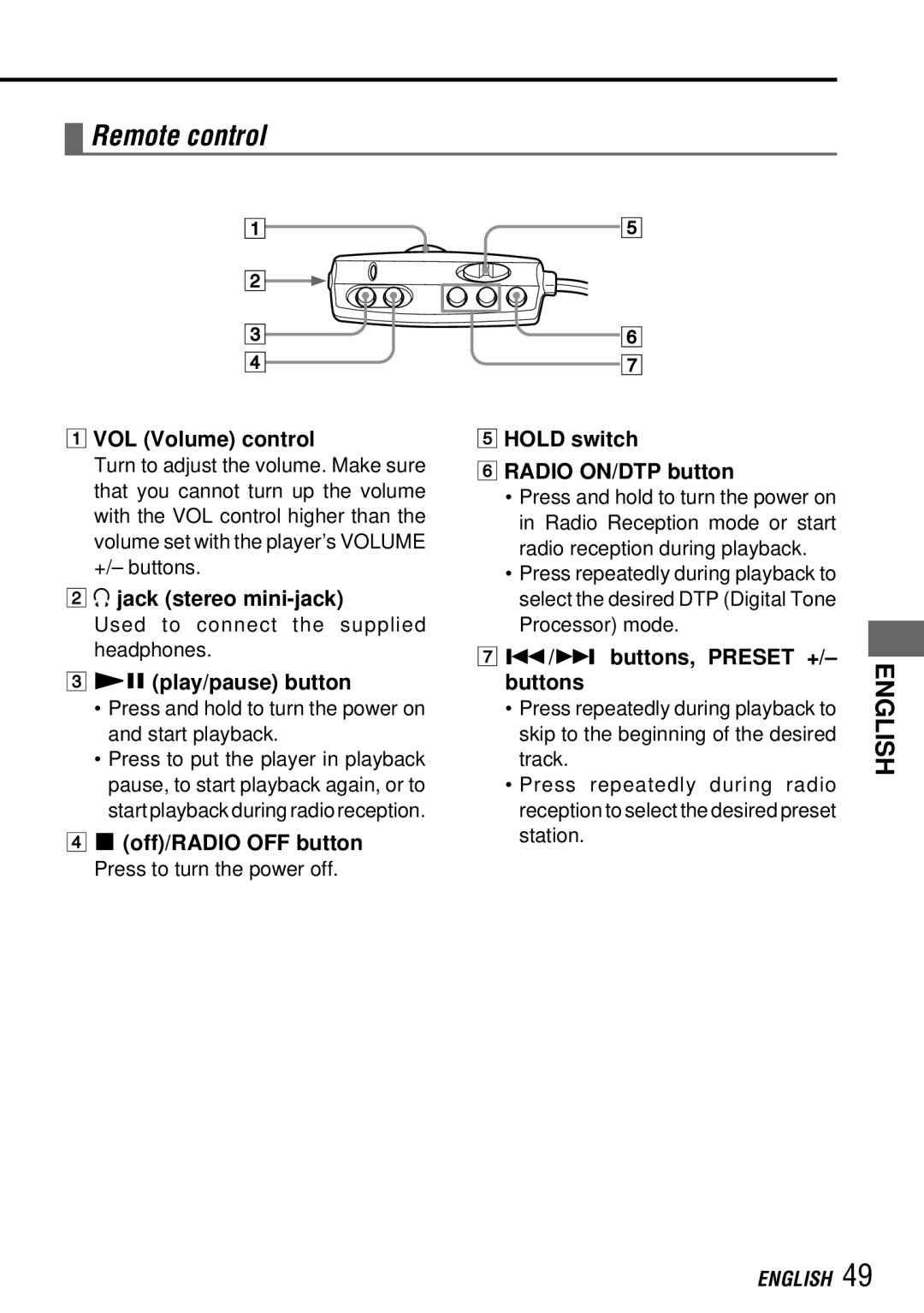 Aiwa MM-RX400 operating instructions Remote control 