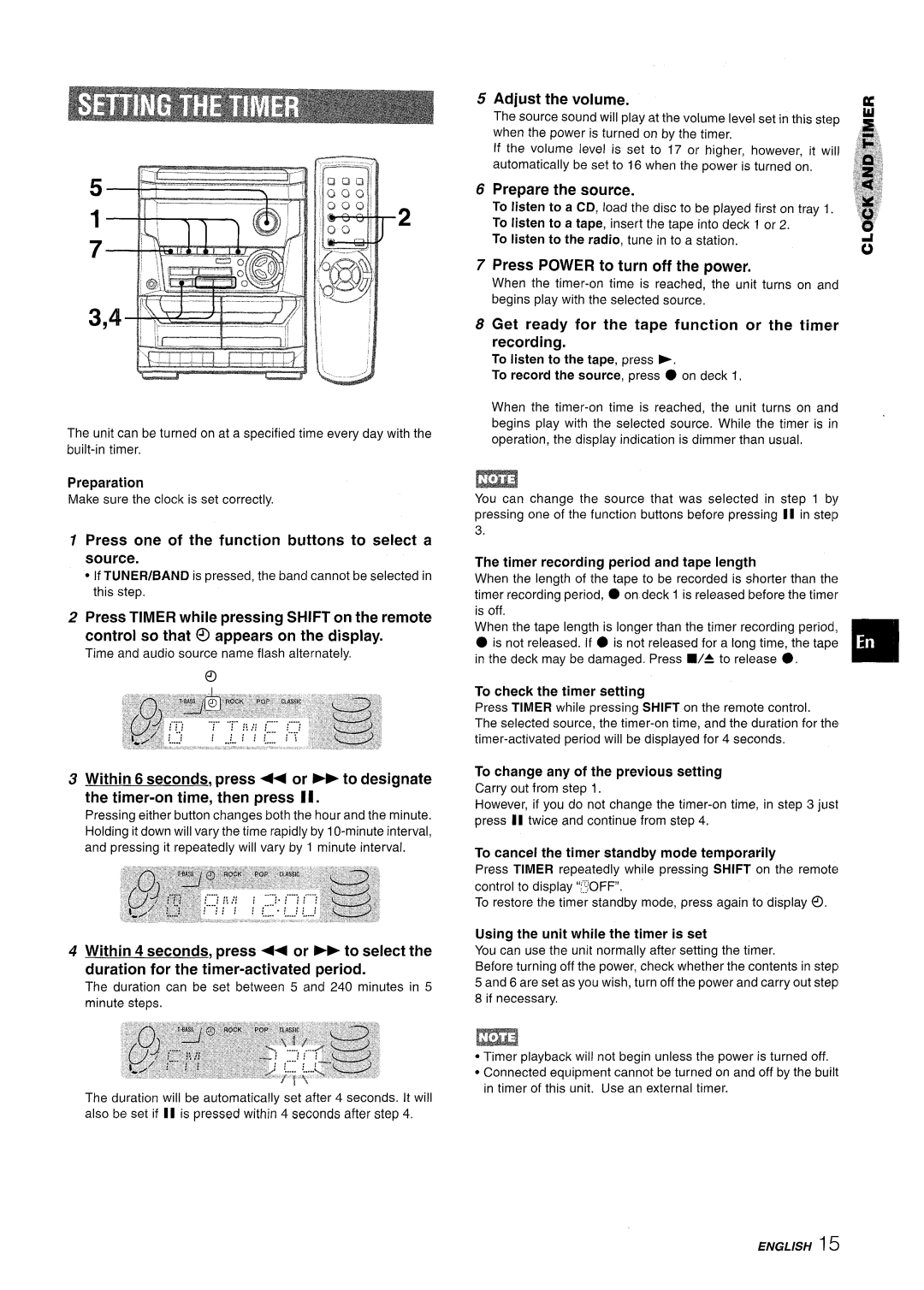 Aiwa NSX-A111 manual Press one of the function buttons to select a source, Adjust the volume, Prepare the source 