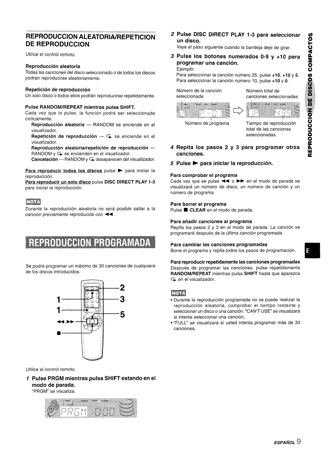 Aiwa NSX-A111 manual DE Reproduction, Pulse Disc Direct Play 1-3 para seleccionar, Un disco 