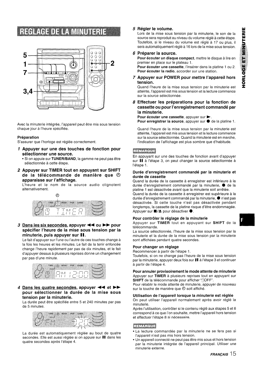 Aiwa NSX-A111 manual Regler Ie volume, La source, Pour ecouter une cassette, appuyer sur, ‘Ej 