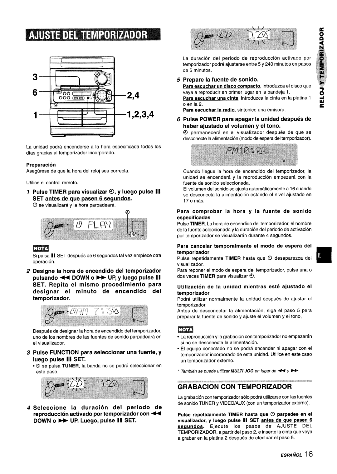 Aiwa NSX-A304, NSX-A303, CX-NA303 manual Pulse Timer para visualizer 0, y Iuego pulse, Haber ajustado el volumen y el tono 