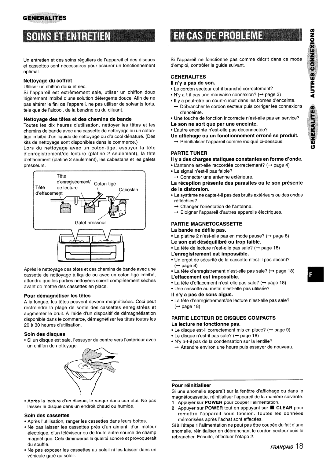 Aiwa CX-NA303, NSX-A303, NSX-A304 manual Partie Magnetocassette 