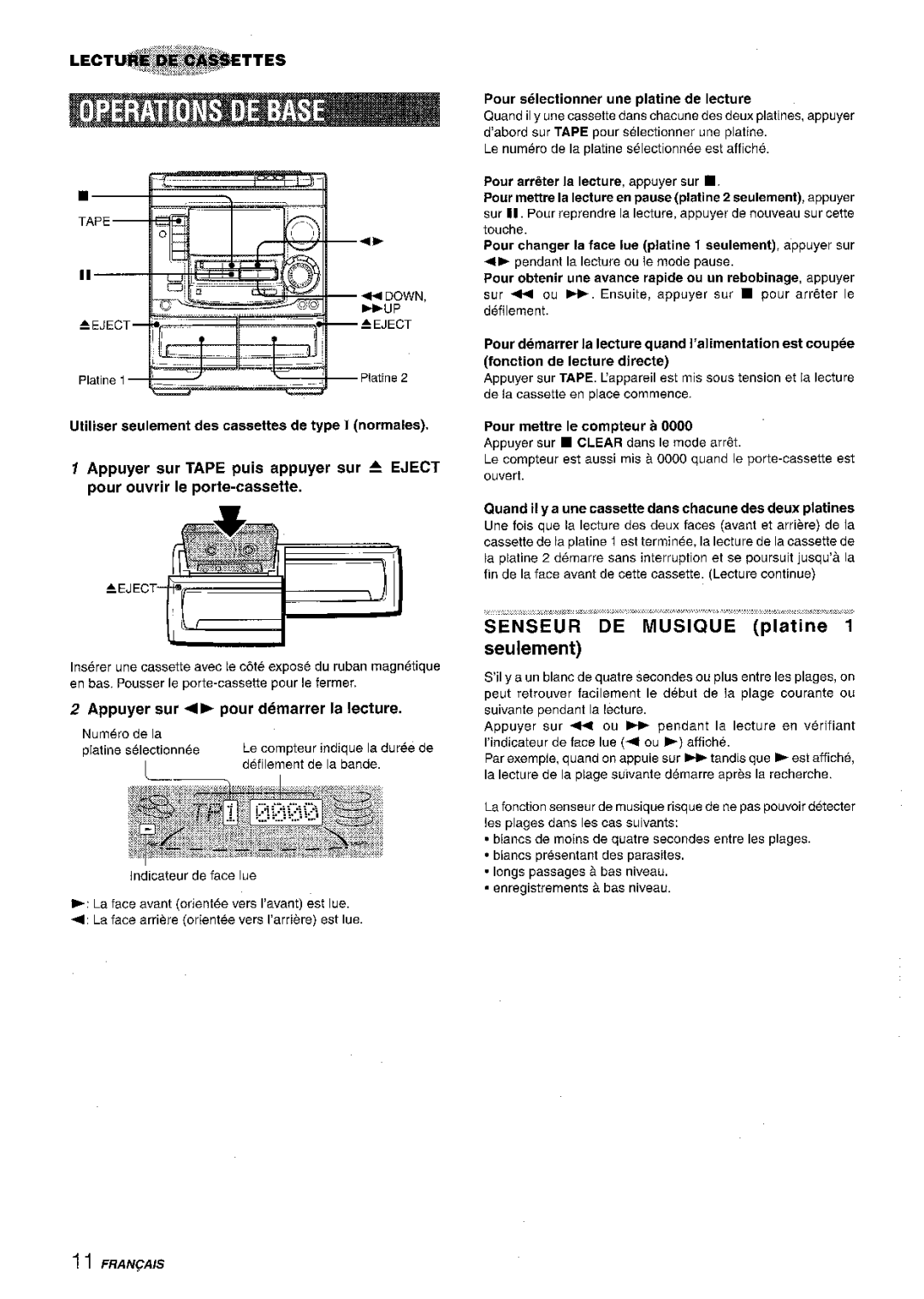 Aiwa NSX-A508 manual Appuyer sur P pour demarrer la lecture, Pour demarrer la lecture quand I’alimentation est toupee 