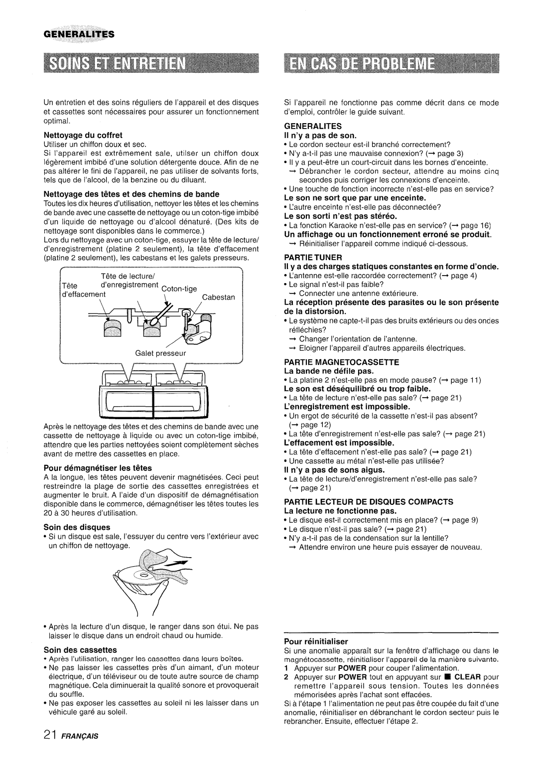 Aiwa NSX-A508 manual Vbm, Generalities, Partietuner, Partie Magnetocassette 