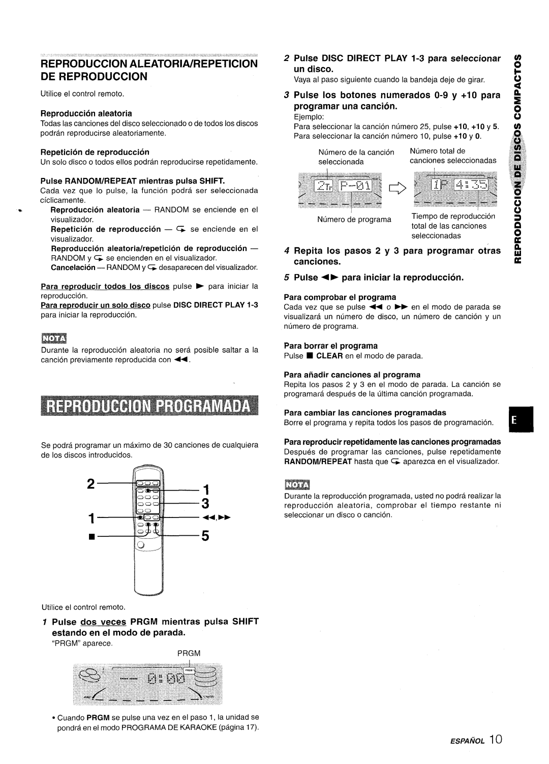 Aiwa NSX-A508 manual Reproduc-Cion Aleatoriwrep’Eticion De Reproduction, if%==%%, Pulse + para iniciar la reproduction 