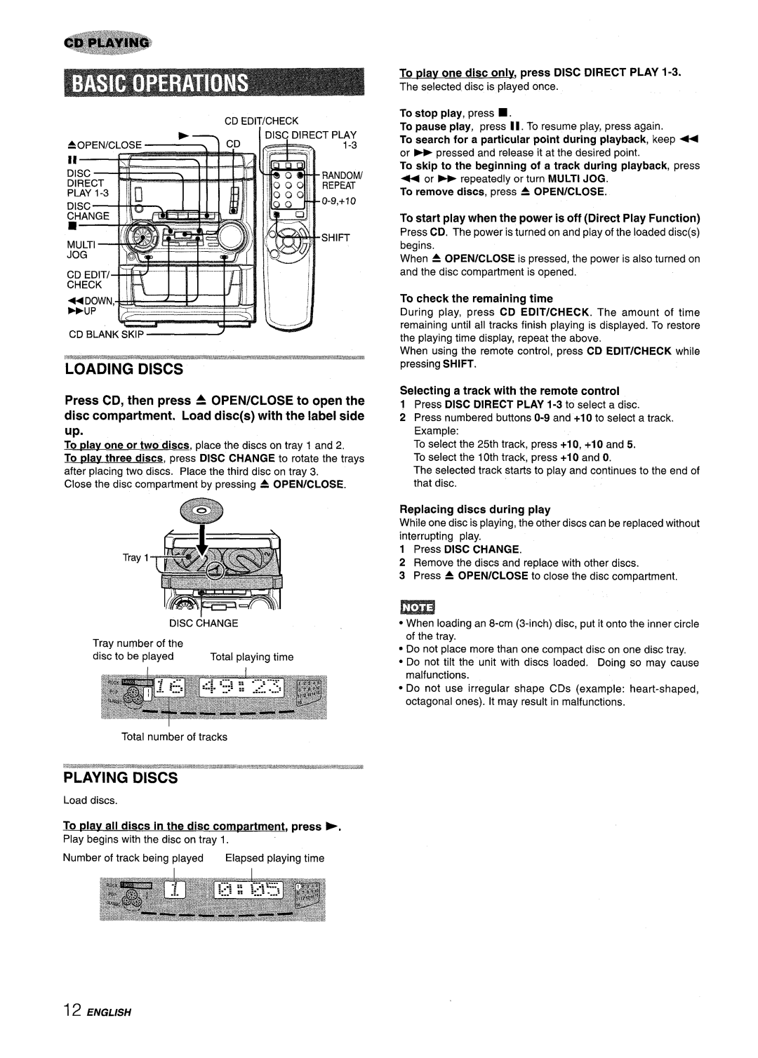 Aiwa NSX-A555 manual Loading Discs 