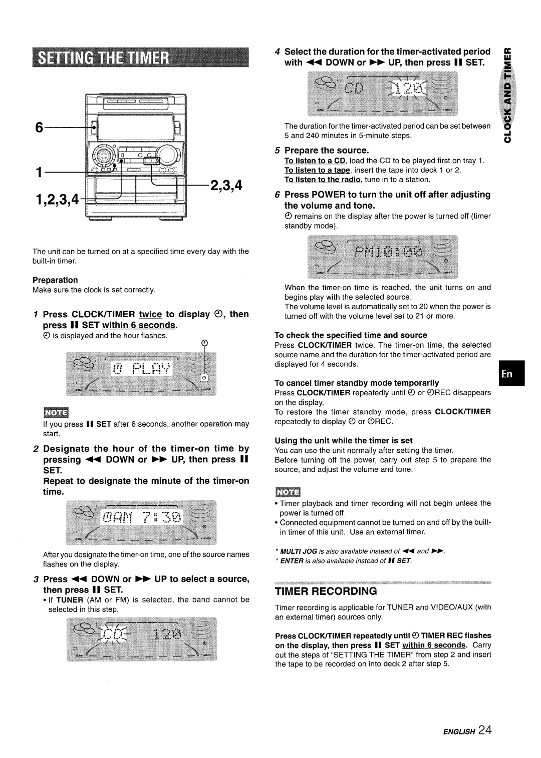 Aiwa NSX-A909 manual Press + Down or * UP to select a source, then press 1I SET, Prepare the source 