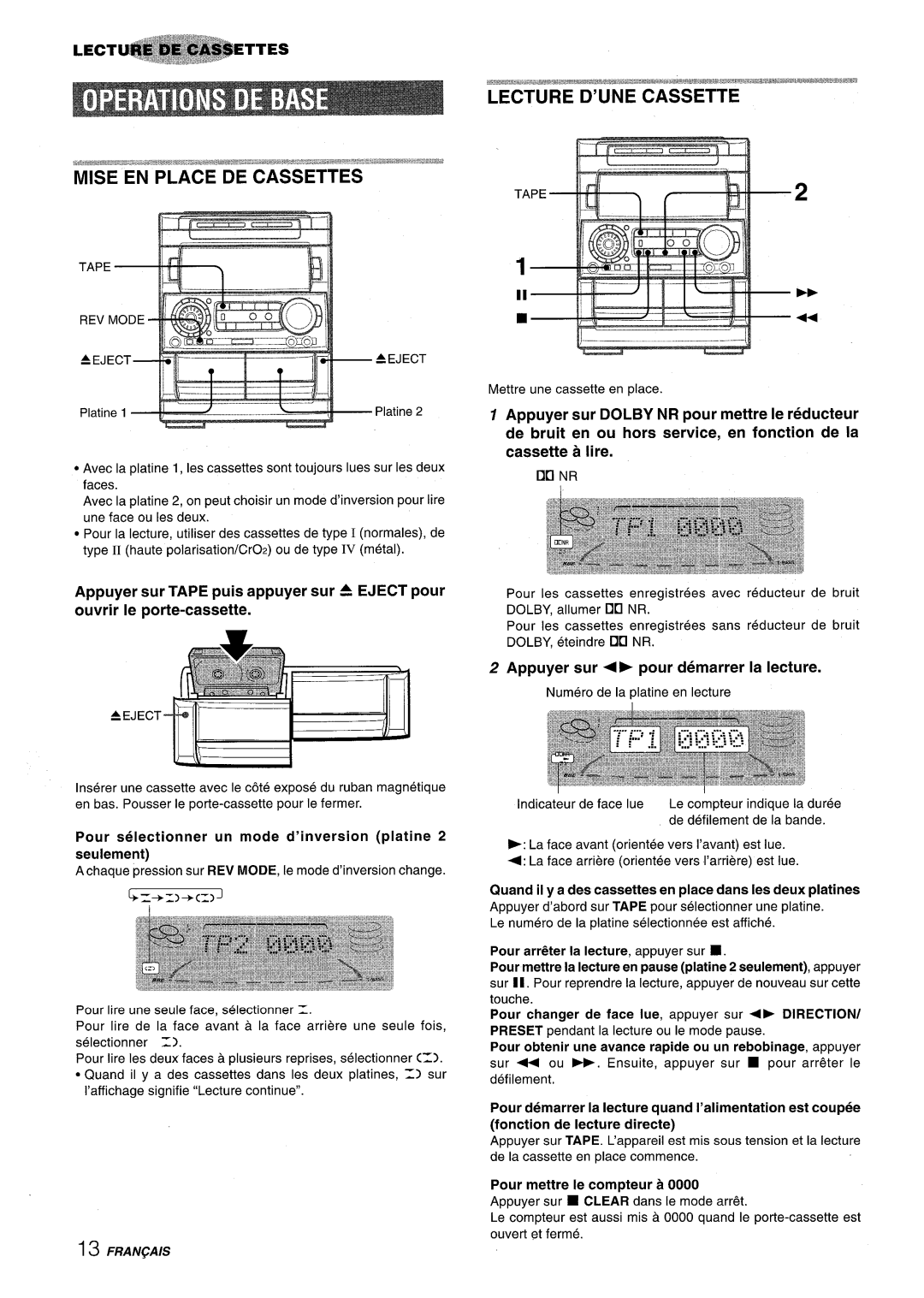 Aiwa NSX-A909 manual $- --- ----J, Appuyer sur 4 pour demarrer la lecture 