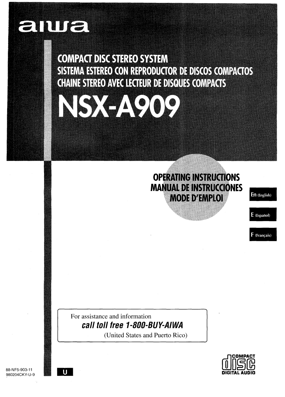 Aiwa NSX-A909 manual 