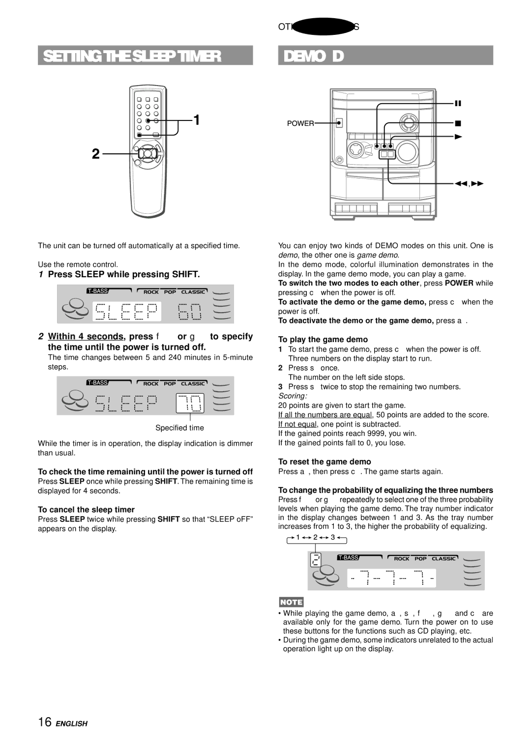 Aiwa NSX-AJ14 operating instructions Setting the Sleep Timer 