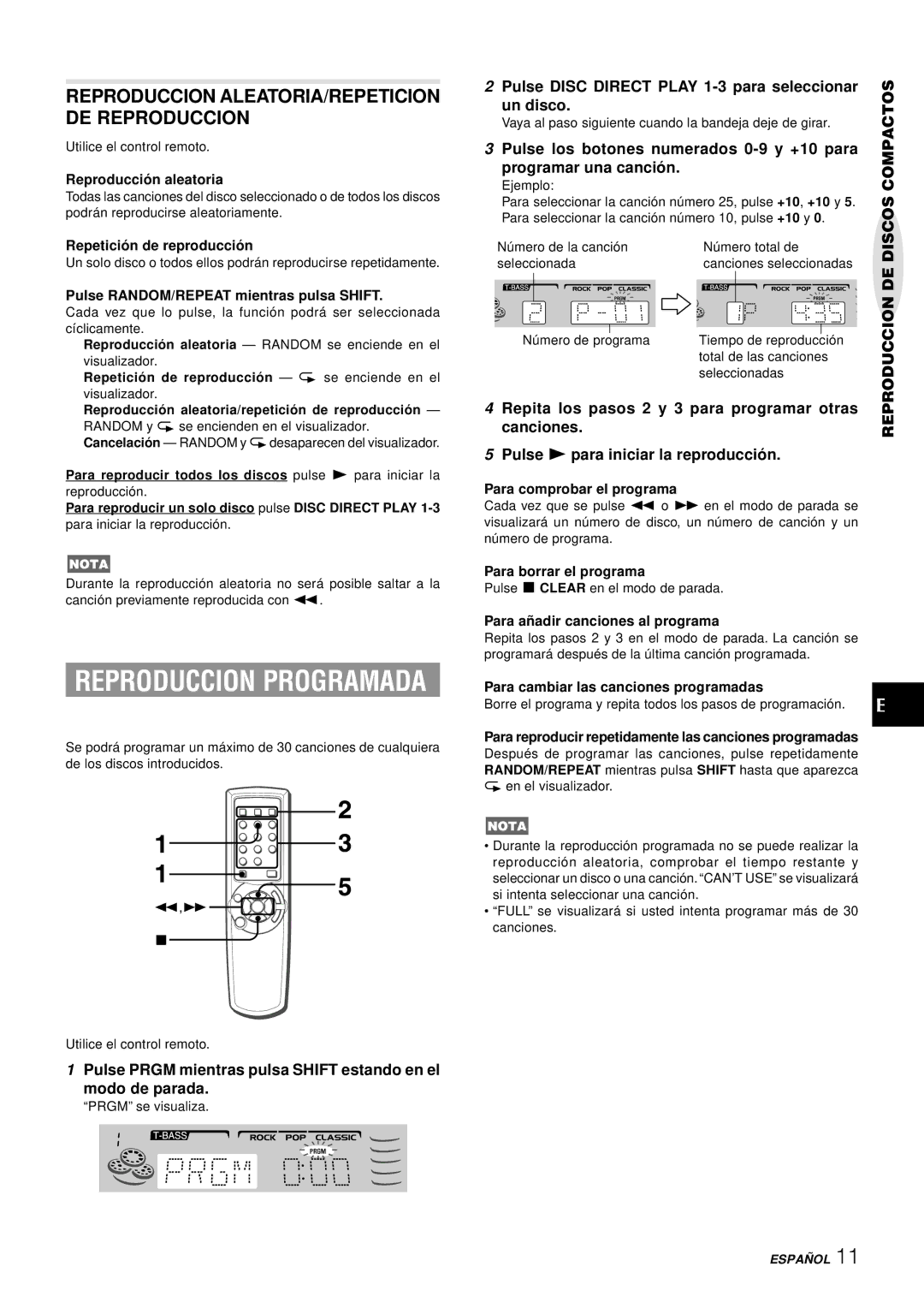 Aiwa NSX-AJ14 operating instructions Pulse Disc Direct Play 1-3 para seleccionar Un disco 