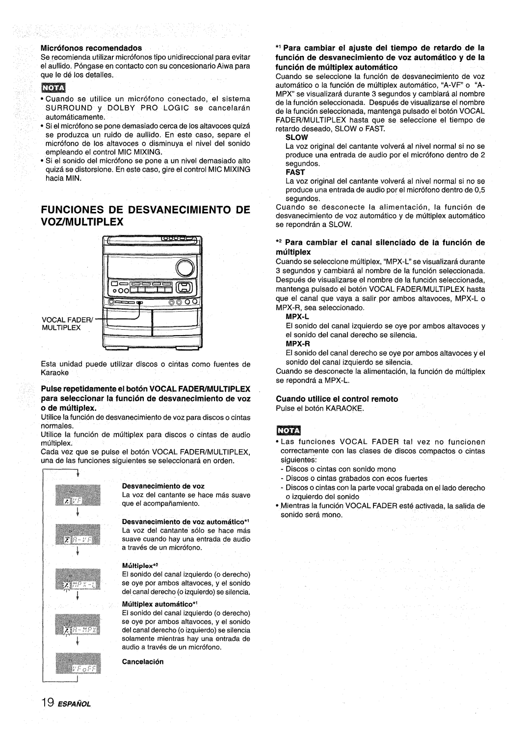 Aiwa NSX-AV900 manual Cuando utilice el control remoto 