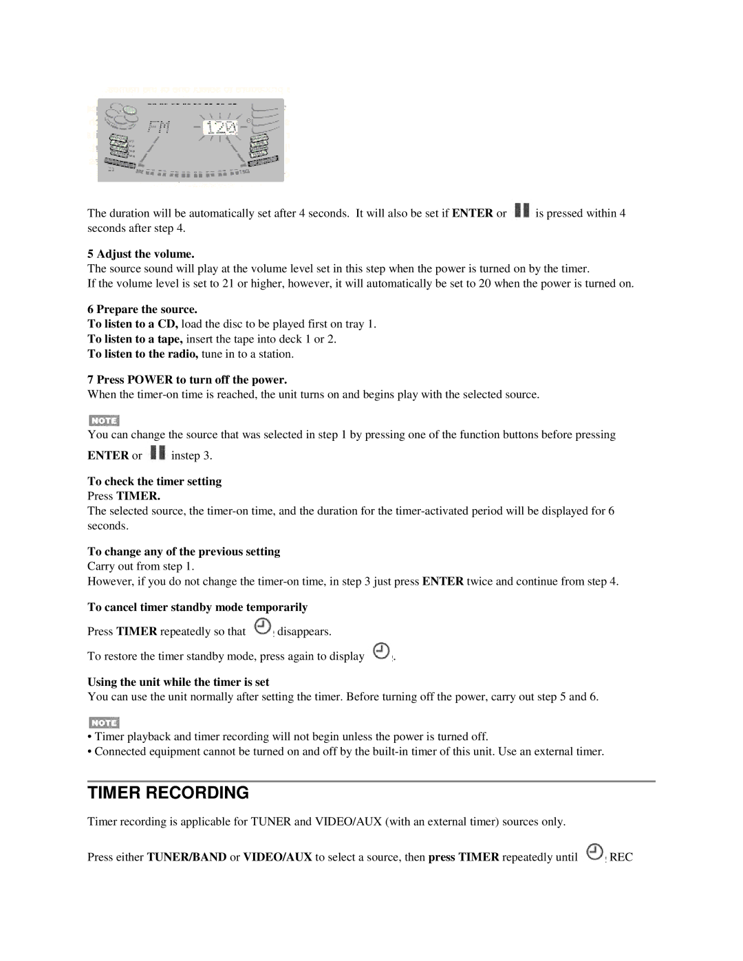 Aiwa NSX-MTD9 manual Timer Recording 