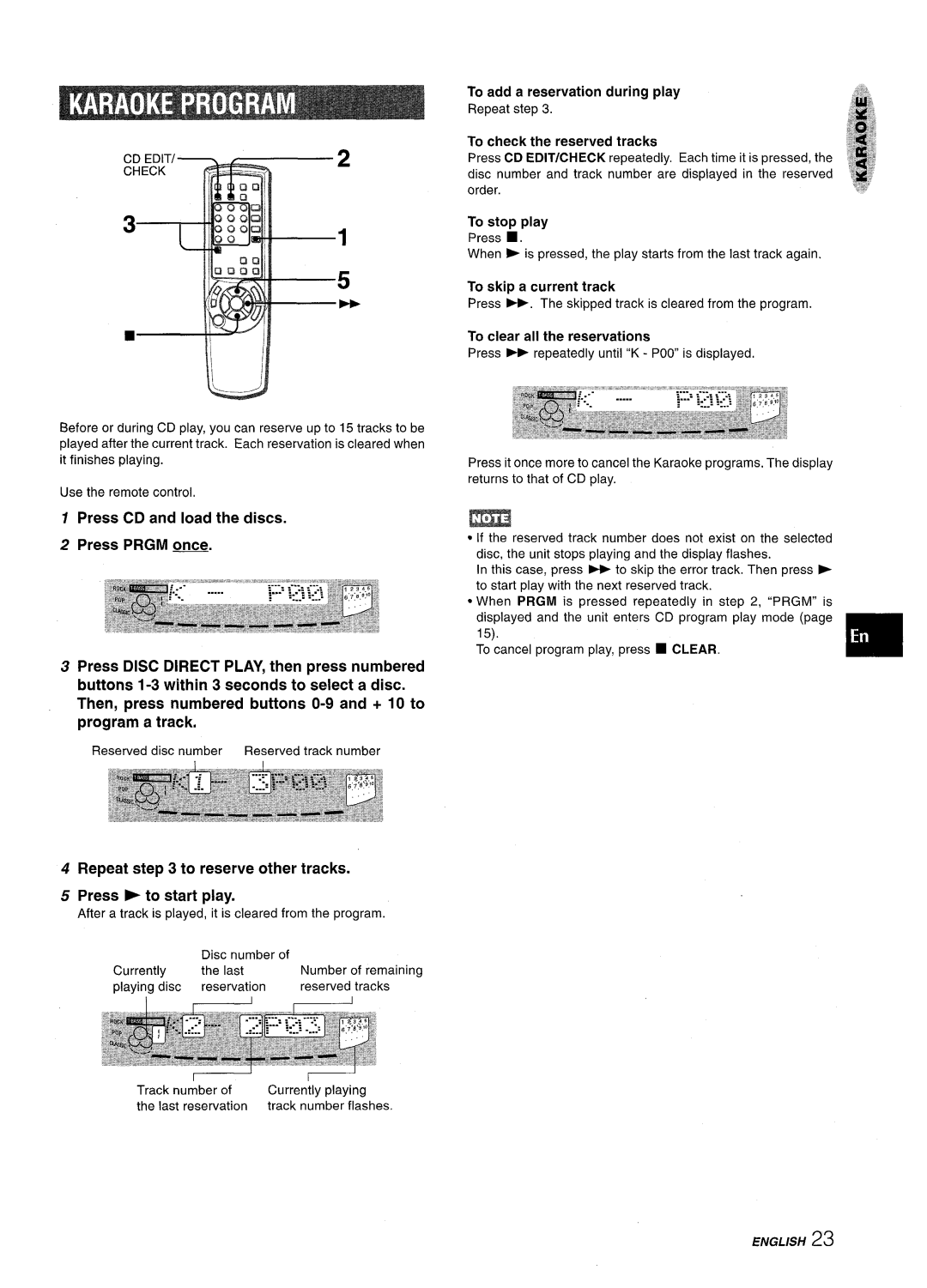 Aiwa SX-WNA555, SX-C605 manual Repeat to reserve other tracks Press F to start play 